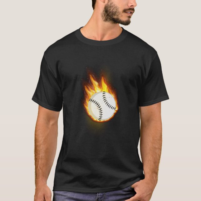 Baseball im Feuersport im Shirt (Vorderseite)