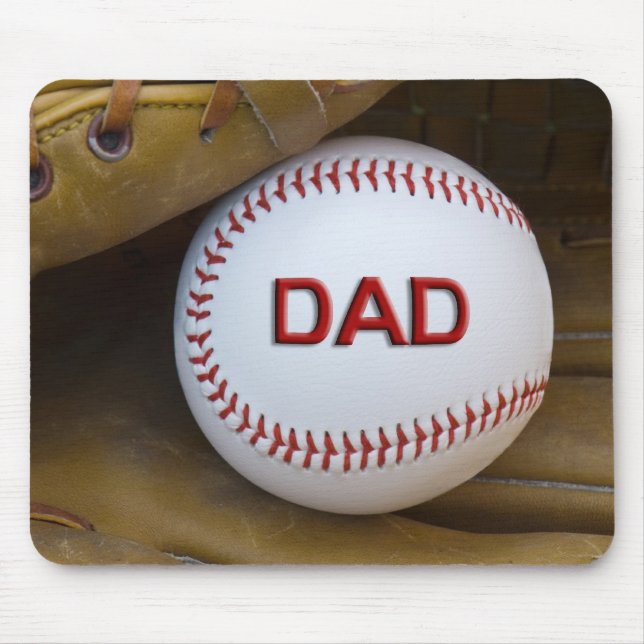Baseball im Sporthandschuh Mousepad (Vorne)