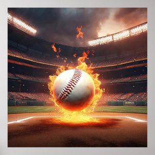 Baseball im Stadion Poster