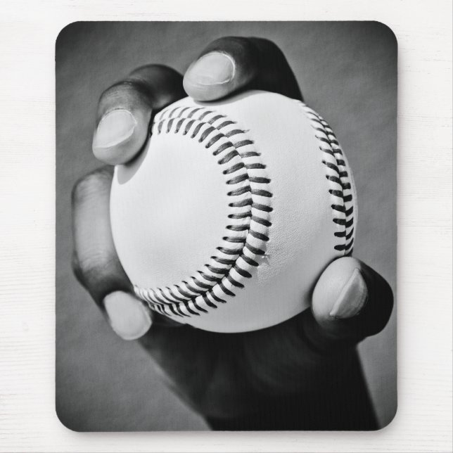 Baseball in der Hand Mousepad (Vorne)