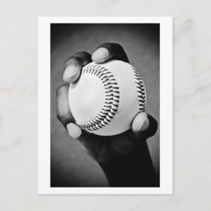 Baseball in der Hand Postkarte