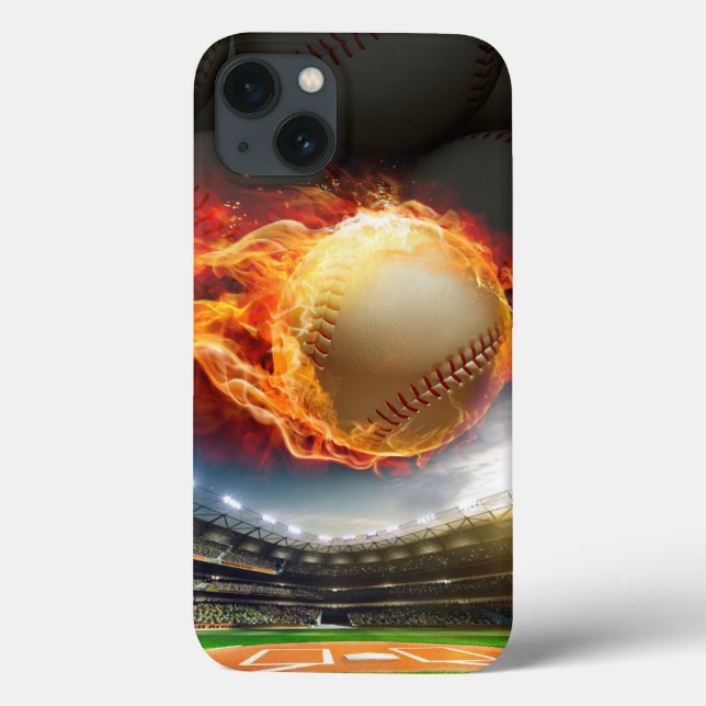 Baseball in Flammen Case-Mate iPhone Hülle (Rückseite)