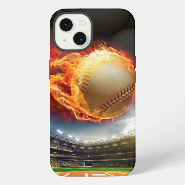 Baseball in Flammen iPhone Hülle (Rückseite)