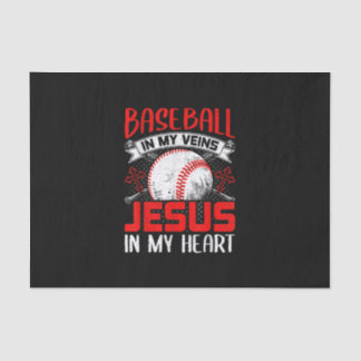 Baseball in meinen Adern Jesus in meinem Herzen Ba Seidenpapier