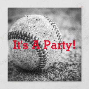 Baseball in Schwarz und Weiß Einladung
