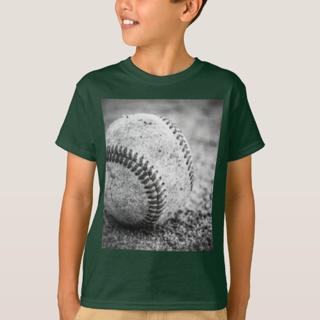 Baseball in Schwarz und Weiß T-Shirt (Vorderseite)