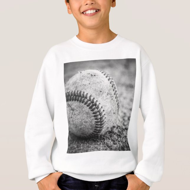 Baseball in Schwarz und Weiß T-Shirt (Vorderseite)