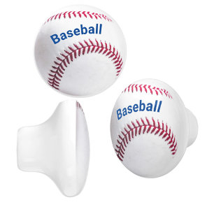 Baseball individuell anpassbar in Rot, Weiß und Bl Keramikknauf