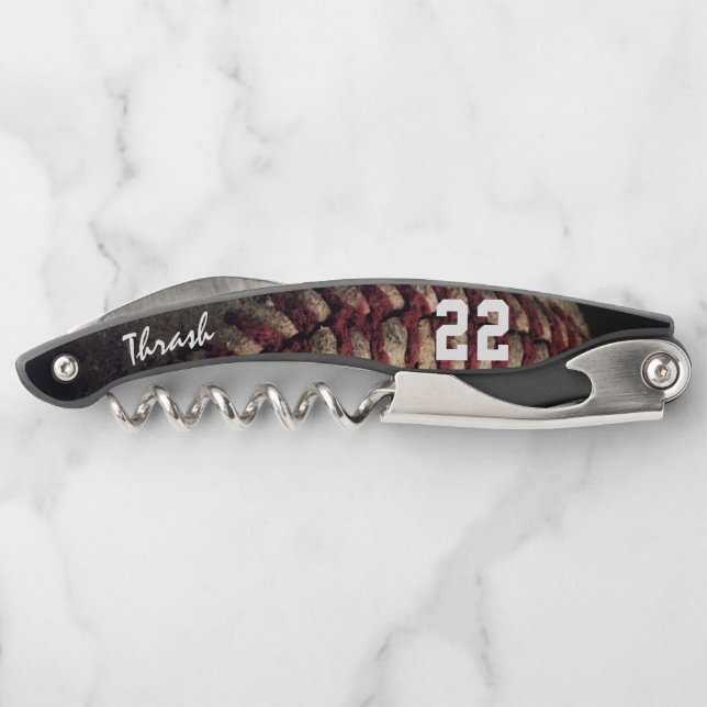 Baseball-Individuelle Name und Jersey-Nummer Kellnermesser (Rückseite)