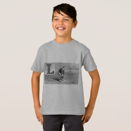 Baseball Initial L Sports Rhyme Vintag Verlassen F T-Shirt