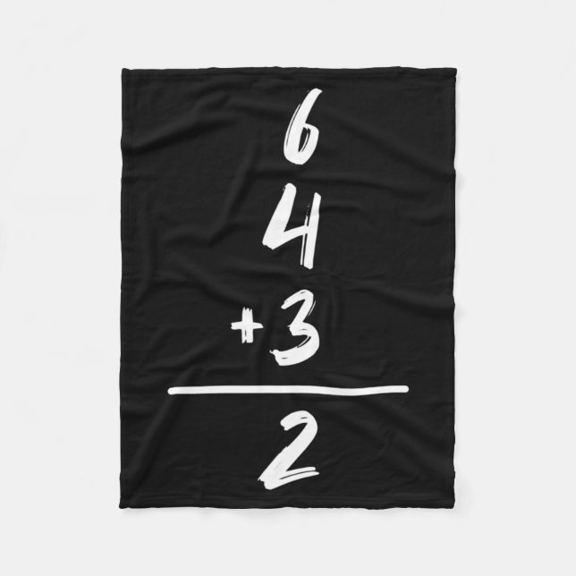 Baseball-Inspirierte Mathematik 6 4 3 2 Double Pla Fleecedecke (Vorderseite)