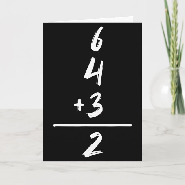 Baseball-Inspirierte Mathematik 6 4 3 2 Double Pla Karte (Vorderseite)