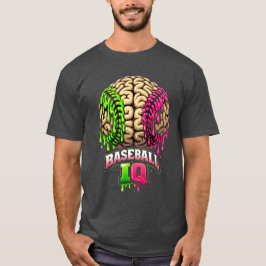 Baseball IQ Brain Drip Art T-Shirt