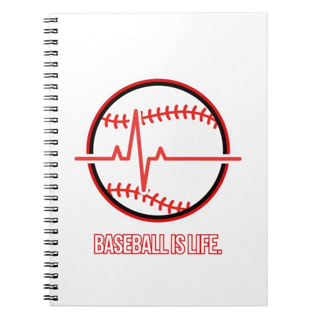Baseball is Life Heartbeat Pulse Graphic Notizblock (Vorderseite)