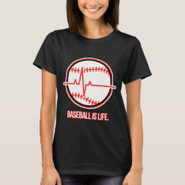 Baseball is Life Heartbeat Pulse Graphic T-Shirt