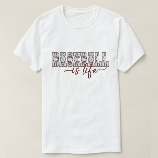 Baseball ist ein kurzer Lebenslauf T-Shirt (Design vorne)