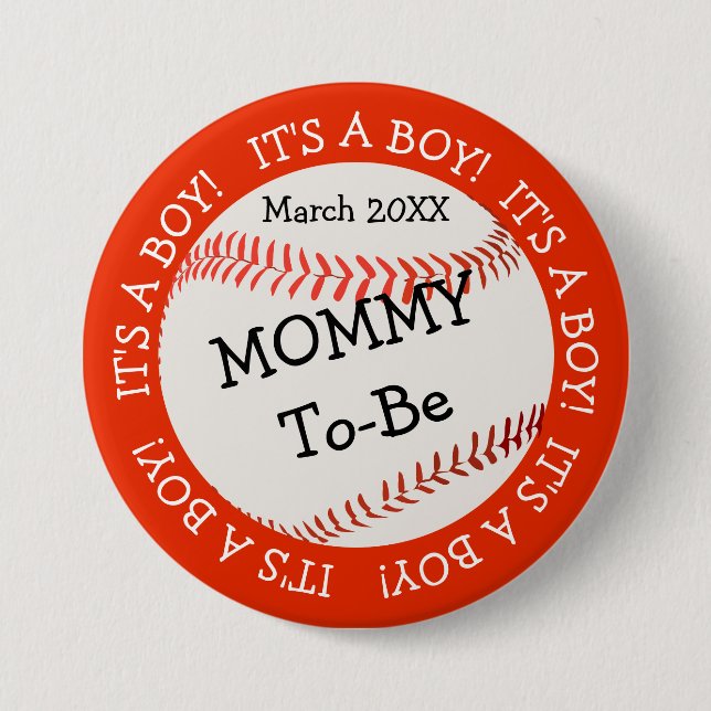 Baseball ist eine junge Mommy & Date Button (Vorderseite)