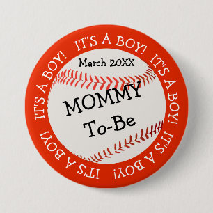 Baseball ist eine junge Mommy & Date Button