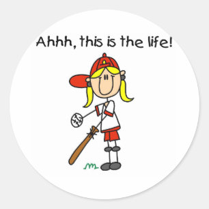 Baseball ist Leben Runder Aufkleber