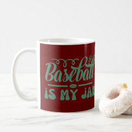 BASEBALL IST MEIN JAM lustig typografischer Baseba Kaffeetasse