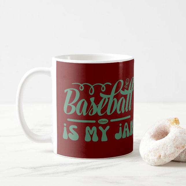 BASEBALL IST MEIN JAM lustig typografischer Baseba Kaffeetasse (Mit Donut)