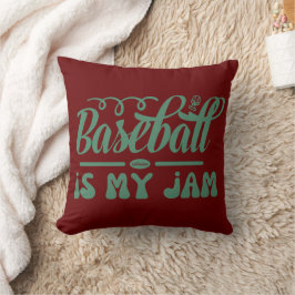BASEBALL IST MEIN JAM lustig typografischer Baseba Kissen