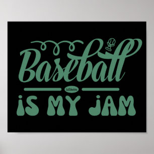 BASEBALL IST MEIN JAM lustig typografischer Baseba Poster