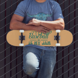 BASEBALL IST MEIN JAM lustig typografischer Baseba Skateboard