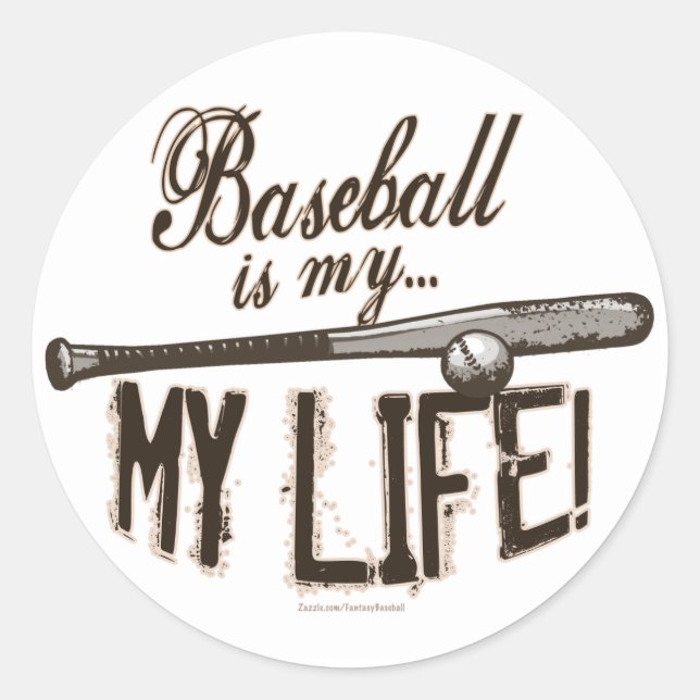 Baseball ist mein Leben! Aufkleber (Vorderseite)