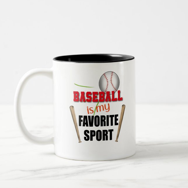 Baseball ist mein Lieblingssport, Baseball Player Zweifarbige Tasse (Links)