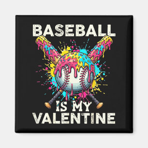 Baseball ist mein Valentinstag Eiscreme-Tropfen ge Magnet