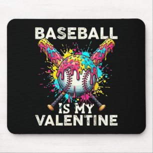 Baseball ist mein Valentinstag Eiscreme-Tropfen ge Mousepad
