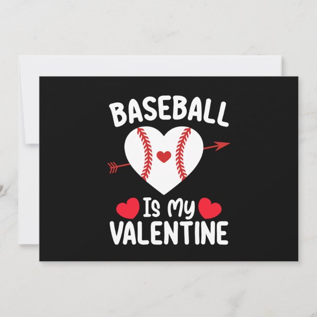 Baseball ist mein Valentinstag Sport Einladung (Vorderseite)