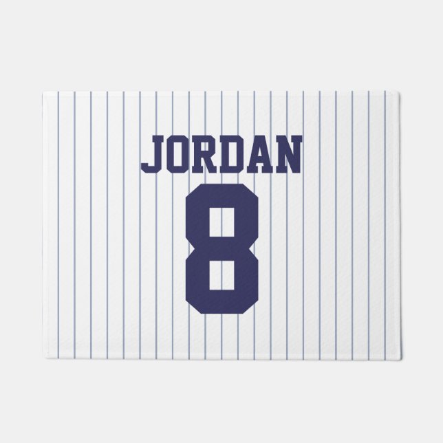Baseball Jersey mit Individuelle Name und Nummer Fußmatte (Vorderseite)