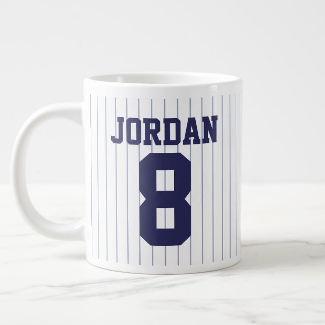 Baseball Jersey mit Individuelle Name und Nummer Jumbo-Tasse (Links)
