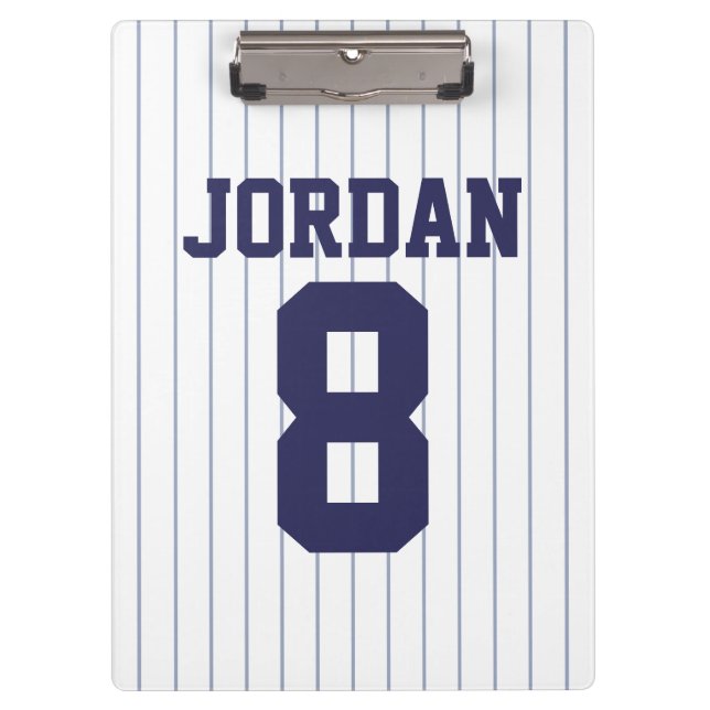 Baseball Jersey mit Individuelle Name und Nummer Klemmbrett (Vorderseite)