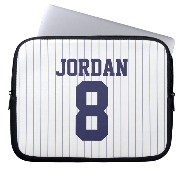 Baseball Jersey mit Individuelle Name und Nummer Laptopschutzhülle (Vorderseite)