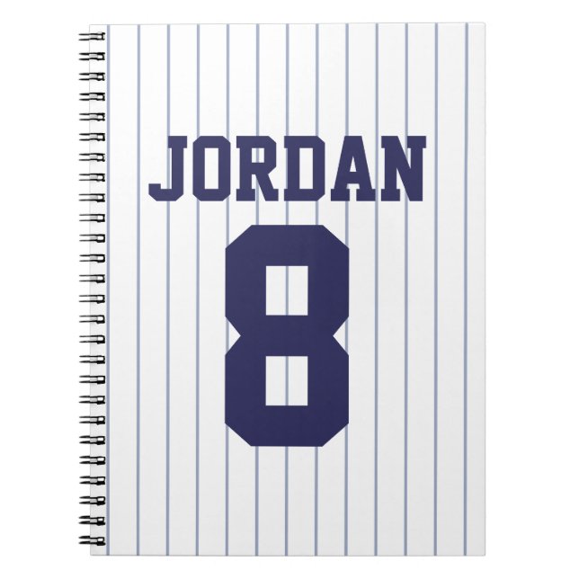 Baseball Jersey mit Individuelle Name und Nummer Notizblock (Vorderseite)