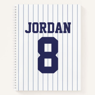 Baseball Jersey mit Individuelle Name und Nummer Notizbuch