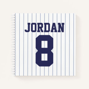 Baseball Jersey mit Individuelle Name und Nummer Notizbuch