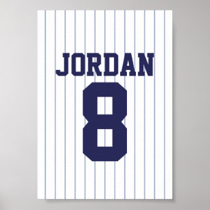 Baseball Jersey mit Individuelle Name und Nummer Poster