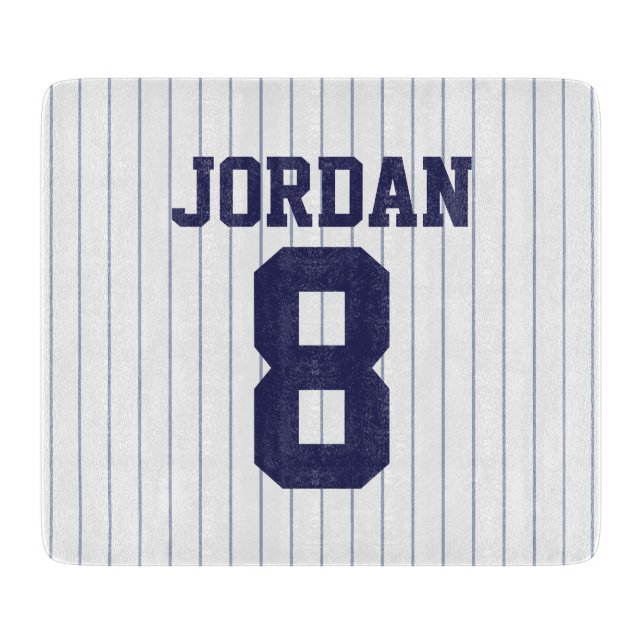 Baseball Jersey mit Individuelle Name und Nummer Schneidebrett (Vorderseite)