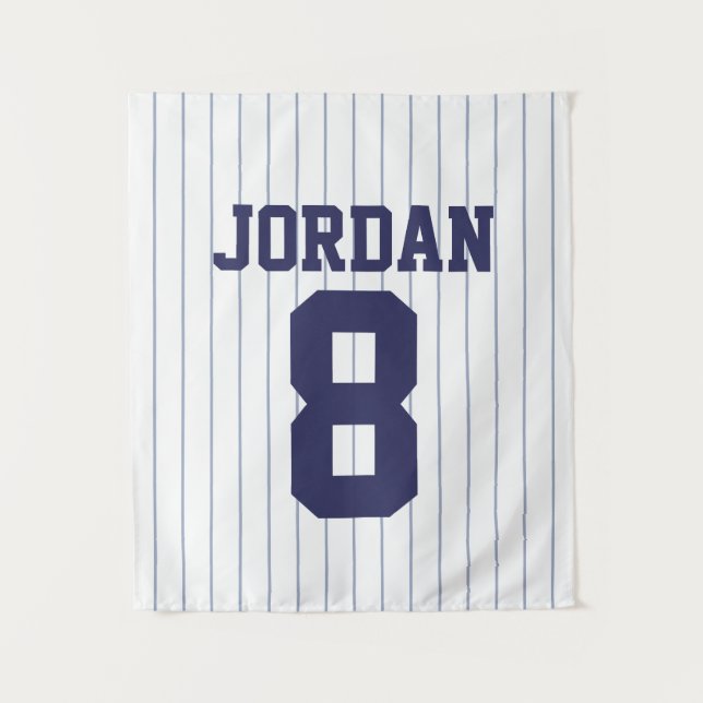 Baseball Jersey mit Individuelle Name und Nummer Wandteppich (Vorderseite)