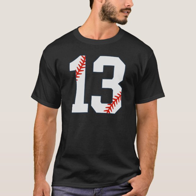 Baseball Jersey Number 13 T-Shirt (Vorderseite)