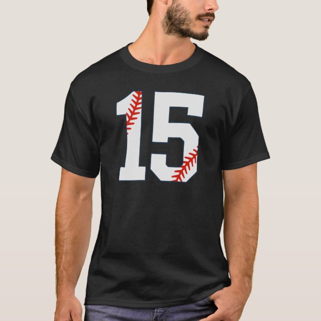 Baseball Jersey Number 15 T-Shirt (Vorderseite)