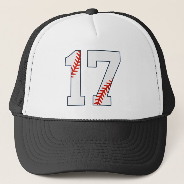 Baseball Jersey Number 17 Truckerkappe (Vorderseite)