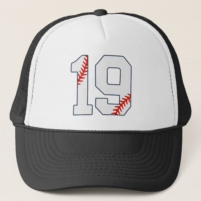Baseball Jersey Number 19 Truckerkappe (Vorderseite)