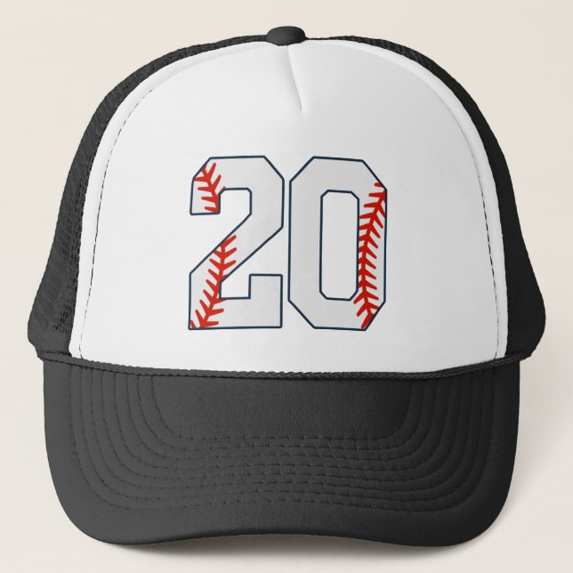 Baseball Jersey Number 20 Truckerkappe (Vorderseite)