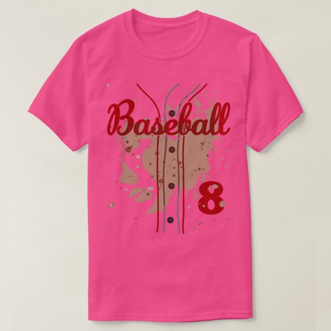 Baseball Jersey Number 8 Kids Baseball Uniform Dir T-Shirt (Design vorne)