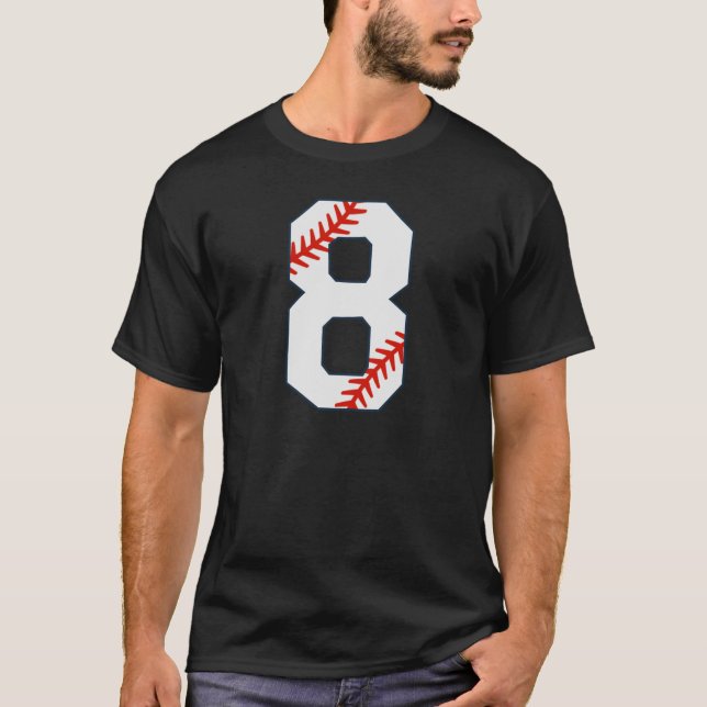 Baseball Jersey Number 8 T-Shirt (Vorderseite)